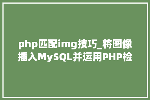 php匹配img技巧_将图像插入MySQL并运用PHP检索图像