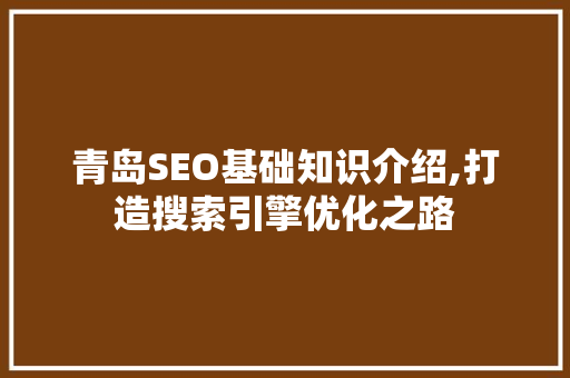 青岛SEO基础知识介绍,打造搜索引擎优化之路