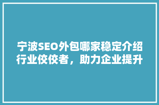 宁波SEO外包哪家稳定介绍行业佼佼者，助力企业提升网络曝光率