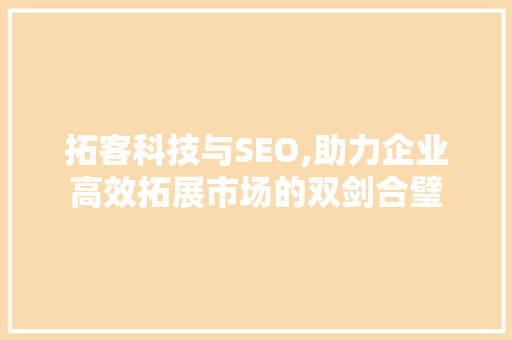拓客科技与SEO,助力企业高效拓展市场的双剑合璧