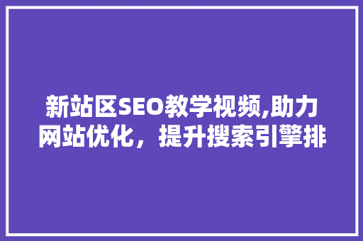 新站区SEO教学视频,助力网站优化，提升搜索引擎排名