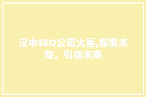 汉中SEO公司火星,探索未知，引领未来