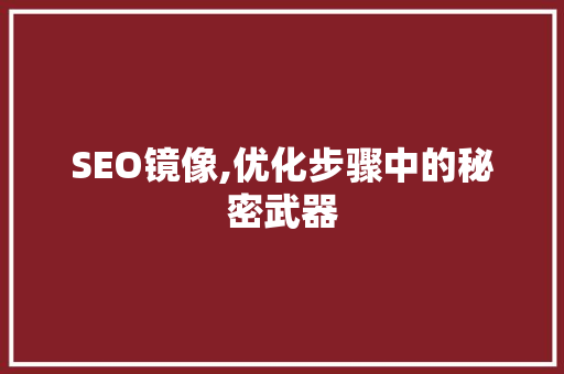 SEO镜像,优化步骤中的秘密武器