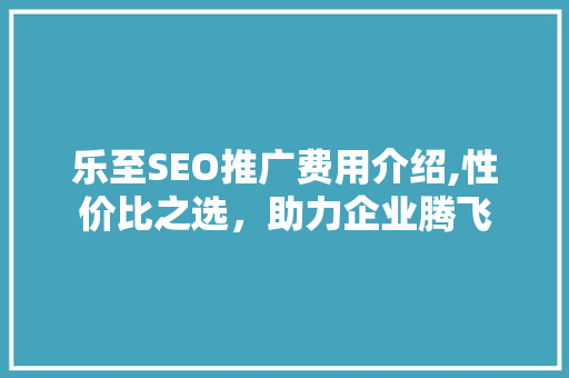 乐至SEO推广费用介绍,性价比之选，助力企业腾飞