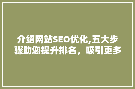 介绍网站SEO优化,五大步骤助您提升排名，吸引更多流量