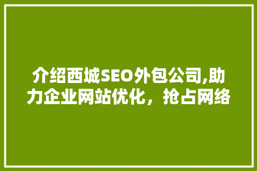 介绍西城SEO外包公司,助力企业网站优化，抢占网络市场制高点
