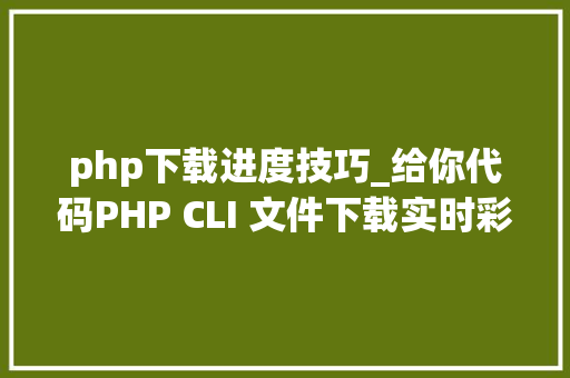 php下载进度技巧_给你代码PHP CLI 文件下载实时彩显进度