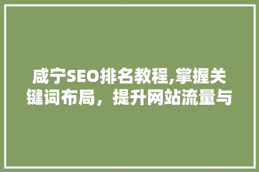 咸宁SEO排名教程,掌握关键词布局，提升网站流量与排名