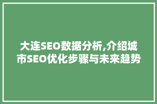 大连SEO数据分析,介绍城市SEO优化步骤与未来趋势