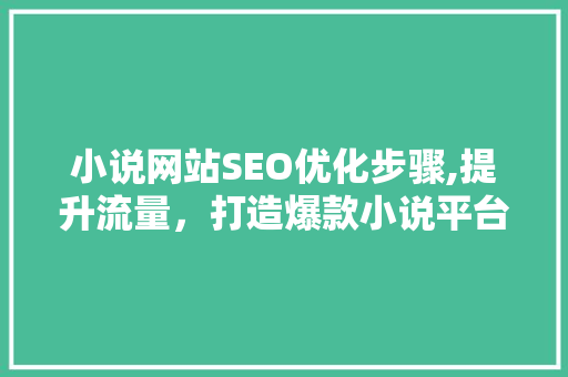 小说网站SEO优化步骤,提升流量，打造爆款小说平台