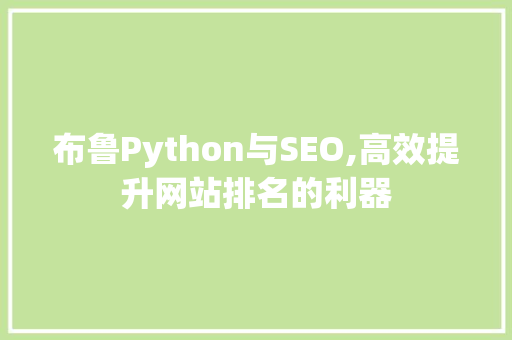 布鲁Python与SEO,高效提升网站排名的利器