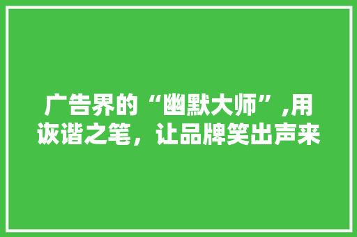 广告界的“幽默大师”,用诙谐之笔，让品牌笑出声来！