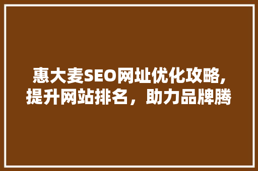 惠大麦SEO网址优化攻略,提升网站排名，助力品牌腾飞