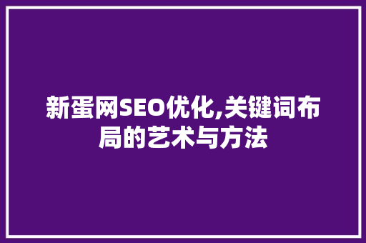 新蛋网SEO优化,关键词布局的艺术与方法