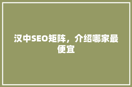 汉中SEO矩阵，介绍哪家最便宜