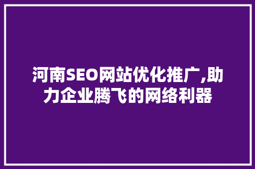 河南SEO网站优化推广,助力企业腾飞的网络利器