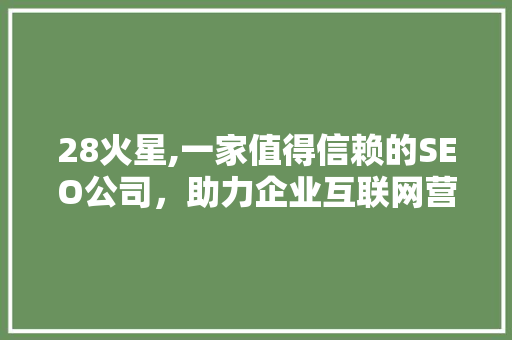 28火星,一家值得信赖的SEO公司，助力企业互联网营销腾飞