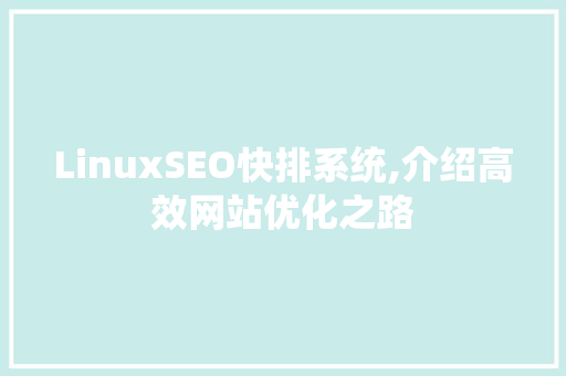 LinuxSEO快排系统,介绍高效网站优化之路