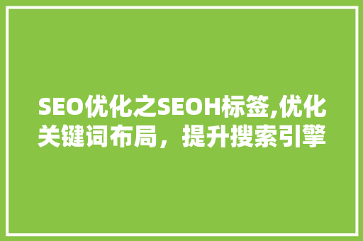 SEO优化之SEOH标签,优化关键词布局，提升搜索引擎排名