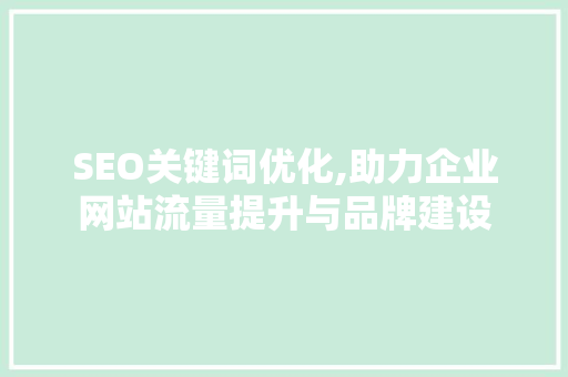 SEO关键词优化,助力企业网站流量提升与品牌建设