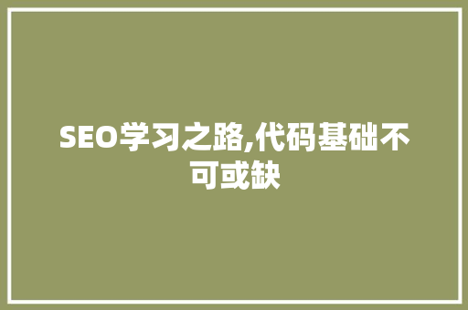 SEO学习之路,代码基础不可或缺