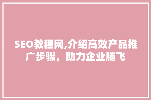 SEO教程网,介绍高效产品推广步骤，助力企业腾飞
