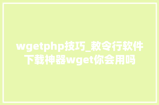 wgetphp技巧_敕令行软件下载神器wget你会用吗