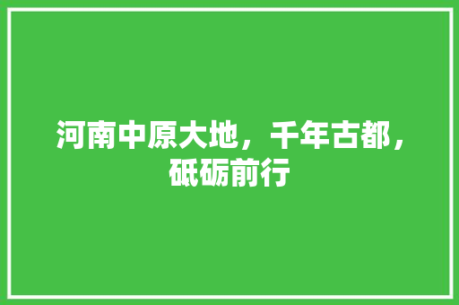 河南中原大地，千年古都，砥砺前行