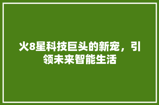 火8星科技巨头的新宠，引领未来智能生活