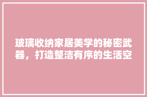 玻璃收纳家居美学的秘密武器，打造整洁有序的生活空间