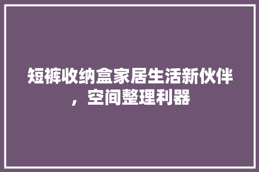 短裤收纳盒家居生活新伙伴，空间整理利器