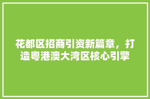 花都区招商引资新篇章，打造粤港澳大湾区核心引擎