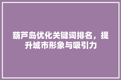 葫芦岛优化关键词排名，提升城市形象与吸引力