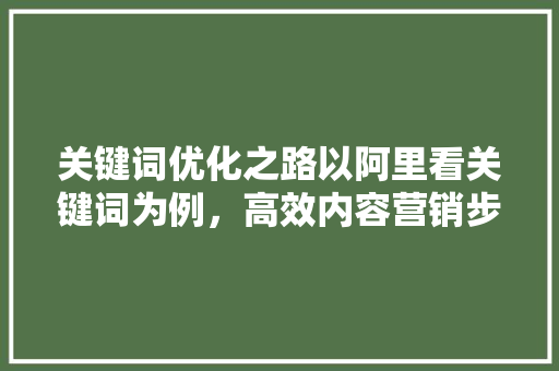 关键词优化之路以阿里看关键词为例，高效内容营销步骤