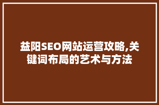 益阳SEO网站运营攻略,关键词布局的艺术与方法