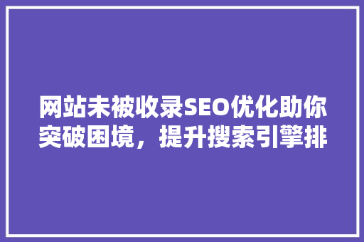 网站未被收录SEO优化助你突破困境，提升搜索引擎排名！