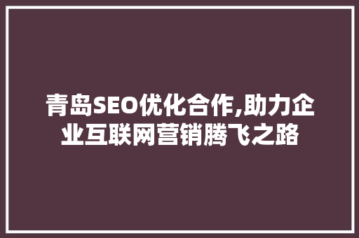 青岛SEO优化合作,助力企业互联网营销腾飞之路