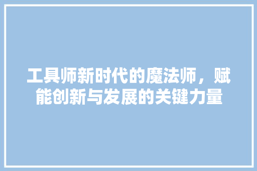 工具师新时代的魔法师，赋能创新与发展的关键力量