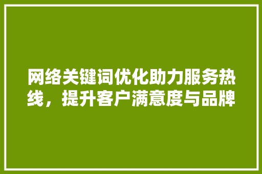 网络关键词优化助力服务热线，提升客户满意度与品牌形象