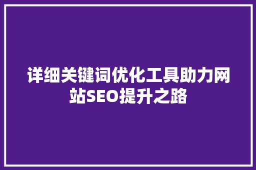 详细关键词优化工具助力网站SEO提升之路