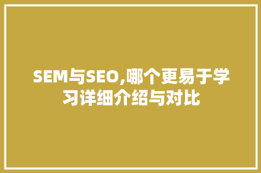 SEM与SEO,哪个更易于学习详细介绍与对比