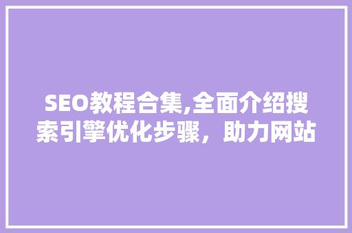 SEO教程合集,全面介绍搜索引擎优化步骤，助力网站排名提升