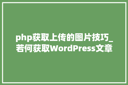 php获取上传的图片技巧_若何获取WordPress文章中上传的所有图片