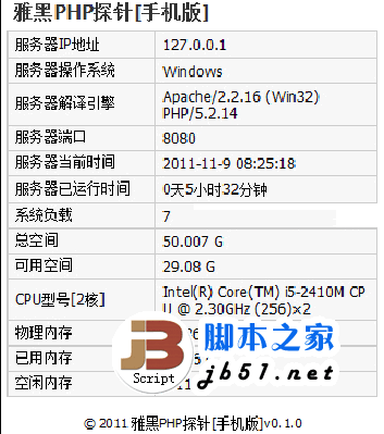 雅黑php探针下载技巧_常用的4款PHP探针对象 查看WEB情形软件版本