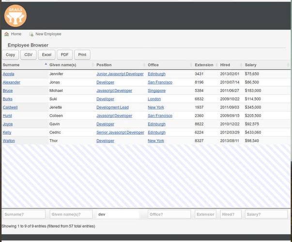 phpjsonjquery技巧_在 Grails 中运用 jQuery 和 DataTables