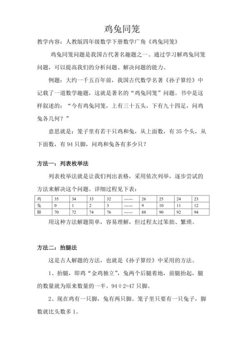 php鸡兔同笼技巧_数形结合轻松搞定鸡兔同笼快来看看吧点个关注不迷路