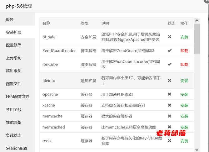 ioncubephp扩大技巧_BT浮屠控制面板之ionCube及SG11解密扩展安装