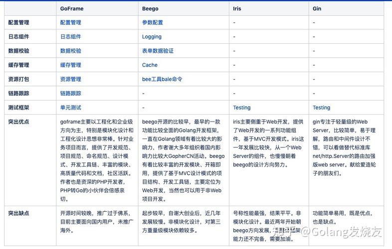beego和php技巧_golang框架选型比较goframe beego iris和gin