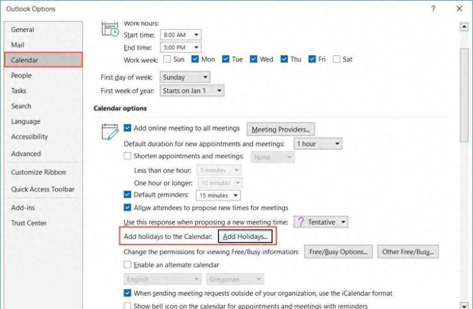 phpoutlook日历技巧_若何将假期添加到 Outlook 日历