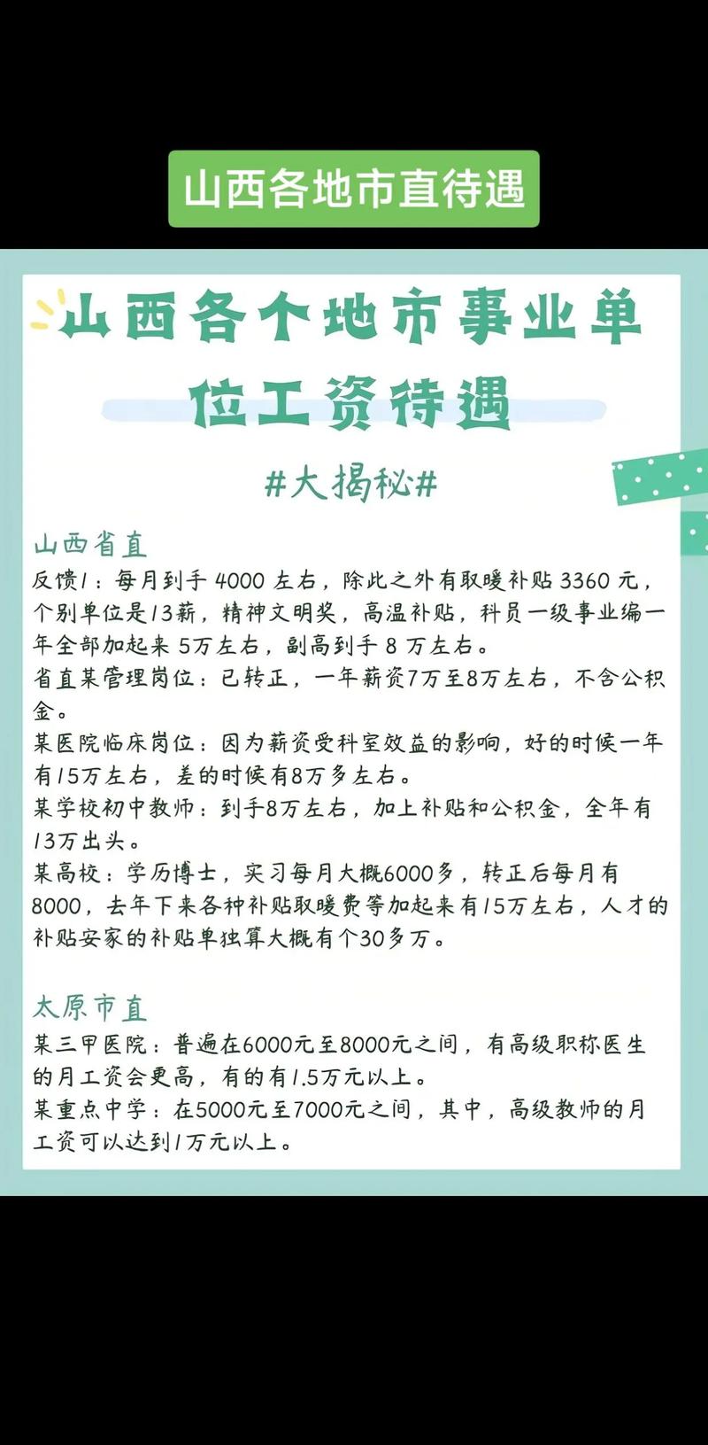 山西php工资待遇技巧_山西这些单位招人啦正式编制工资6000月